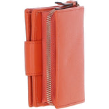 Ashwood Leather RFID Secure Wallet/Purse with Zip and Stud Closure Orange: X-30