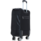 Premium Leather Trolley Suitcase Black: pl-52