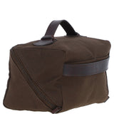 Fenland Canvas & Leather Wash Bag Brandy/green: FEN-759