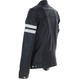 Ashwood Leather Biker Jacket with Bold Contrasting Stripe Black: AWM-NOVA