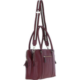 Ashwood 3 Section Large Leather Handbag Wine: X-39