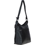 Chic Leather Shoulder Bag & Secure Zip Closure Black: Antrim