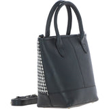Ashwood Leather & Harris Tweed® Cloth Large Grab Bag Black/White: TW-64-12-BW