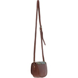 Ashwood Leather & Harris Tweed® Cloth Saddle Crossbody Bag with Twist Lock Tan/Mcload: TW-30-02-TM