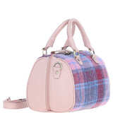Ashwood Leather & Harris Tweed® Cloth Medium Barrel Bag Baby-pink/Pink: TW-62-15-BP