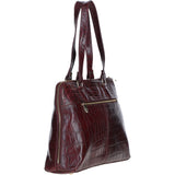 Women’s Large Croc Finish Leather Bag Bordo/croc: 22-064/R