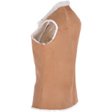 Slimline Reversible Suede Sheepskin Body Warmer Biscuit Tan: KB-714