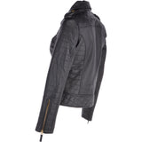 Women's Leather Biker Jacket Black/app: 2741