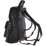 Small Vintage Leather Backpack Black  – G25