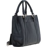 Real Leather Handbag with Adjustable Crossbody Strap Black: 64867