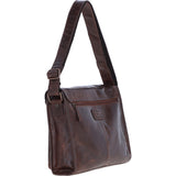 Ashwood Leather Laptop Messenger Shoulder Bag With Buckle Flap Tan: RHODE
