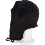 Unisex Sheepskin Trapper Hat Black: 208