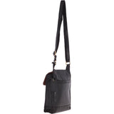 Vintage Small Leather Travel Shoulder Bag Black – G24