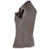 Toscana Suede Leather Gilet Grey : Kachina