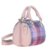 Ashwood Leather & Harris Tweed® Cloth Small Barrel Bag Baby-pink/Pink: TW-61-15-BP