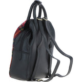 Ashwood Leather & Harris Tweed® Cloth Multi-Pocket Backpack Black/Red: TW-66-14-BR