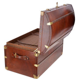 The Bridge Vintage Large Italian Vegetable Tanned  Leather Trunk Brown: 0088424 01