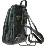 Croc Print Leather Backpack with Gold Hardware Green/Croc: 52235