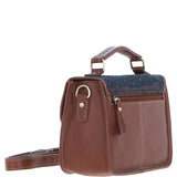 Ashwood Leather & Harris Tweed® Cloth Satchel Bag Tan/Mcload: TW-68-11-TN