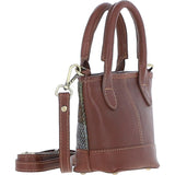 Ashwood Leather & Harris Tweed® Cloth Small Grab Bag Tan/Mcload: TW-63-02-TM