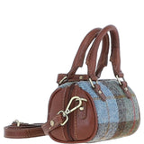 Ashwood Leather & Harris Tweed® Cloth X-Small Barrel Bag Tan/Mcload: TW-60-02-TM