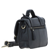 Stylish Ashwood Leather Medium Satchel Bag Black: Y-62