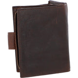 Women's Vintage Wash Leather Wallet Purse Brandy : G-41