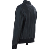Men's Real Light Weight Leather Regular Fit Bomber Jacket Black: G Bomber