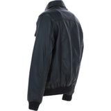 Men's Real Leather Bomber Jacket with Brando Collar Black: AWM-Pointer
