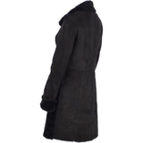Ladies  Suede Sheepskin Coat Black: 30199