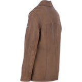 Trapper Lamb Leather Brando Collared Jacket Brown 27: Box