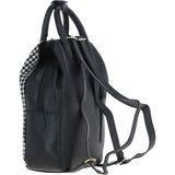 Ashwood Leather & Harris Tweed® Cloth Multi-Pocket Backpack Black/White: TW-66-12-BW