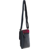 Ashwood Leather & Harris Tweed® Cloth Twist Lock Crossbody Bag Navy/Pink: TW-31-06-NP