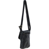 Luxury Small Leather Flight Bag Black: D-90