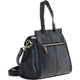 Ashwood Medium Leather Grab Bag Black: V-83