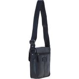 Ashwood Leather Medium Men's Buckle Crossbody Bag Black: S-61