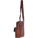 Leather Vintage Medium Flight Shoulder Bag Tan : G-33