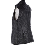 Diamond Quilted Leather Gilet Black: RIGDEN GILLET