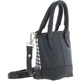 Ashwood Leather & Harris Tweed® Cloth Small Grab Bag Black/White: TW-63-12-BW