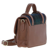 Ashwood Leather & Harris Tweed® Cloth Mini Satchel Bag with Twist Lock Tan/Watch: TW-32-04-TW