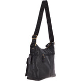 Vintage Two Pocket Leather Shoulder Bag Black – G21