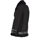 Womens Oversized Sheepskin Flying Jacket Black/Snuff: KB-20091