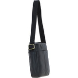Gabicci Men's Leather Messenger Bag Black: GB-64958