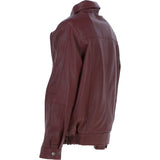Men's Real Leather Brando Bomber Jacket Burgundy: AWM-601
