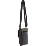 Ashwood Leather & Harris Tweed® Cloth Twist Lock Crossbody Bag Brown/Green: TW-31-09-BG