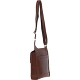 Ashwood Leather & Harris Tweed® Cloth Crossbody Bag Tan/Navy: TW-24-011-TN
