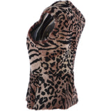 Reversible Suede And Leopard Print Sheepskin Gilet Leo/Brown: KB 709