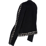 Suede Leather Jacket Black: 50634