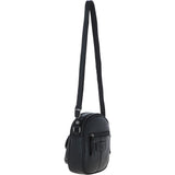 Ashwood Leather Women’s Round Buckle Crossbody Bag Black: S-30