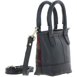 Ashwood Leather & Harris Tweed® Cloth Small Grab Bag Black/Green/Red: TW-63-07-BR